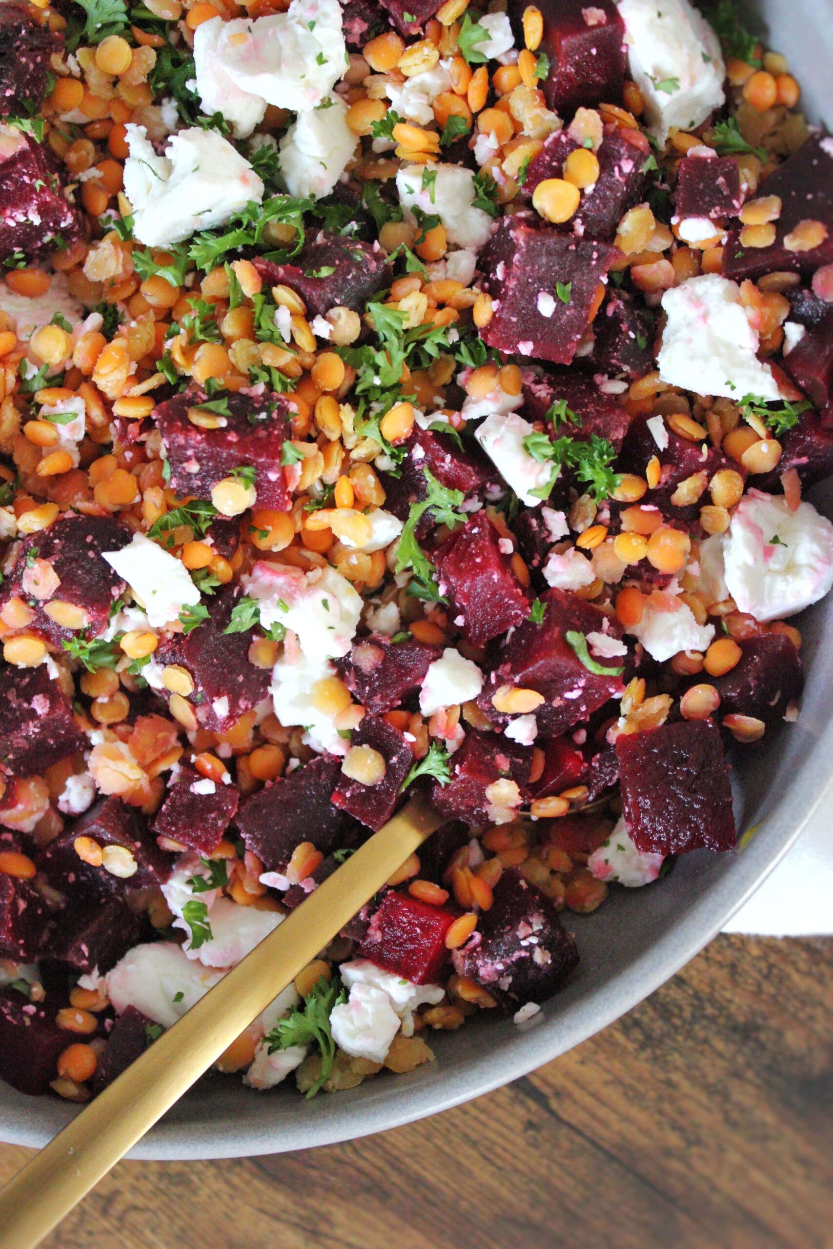 Roter Linsensalat Mit Rote Bete Und Feta // Sei-gesuender.de